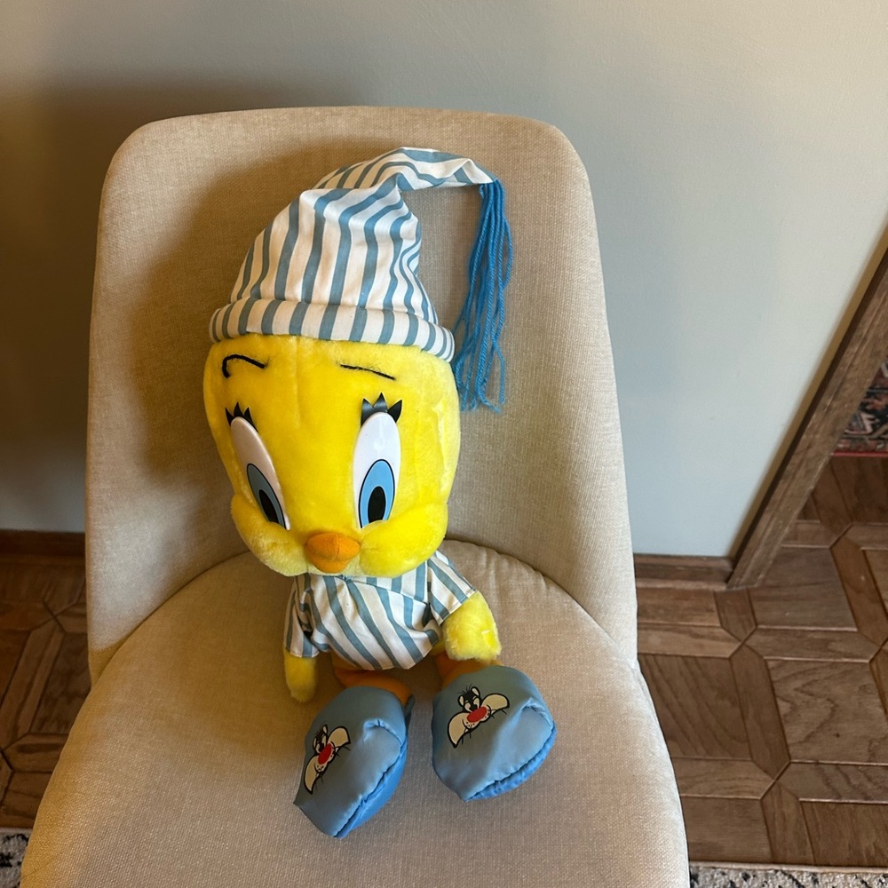 Vintage Yellow Tweety Bird Plush with Pajamas